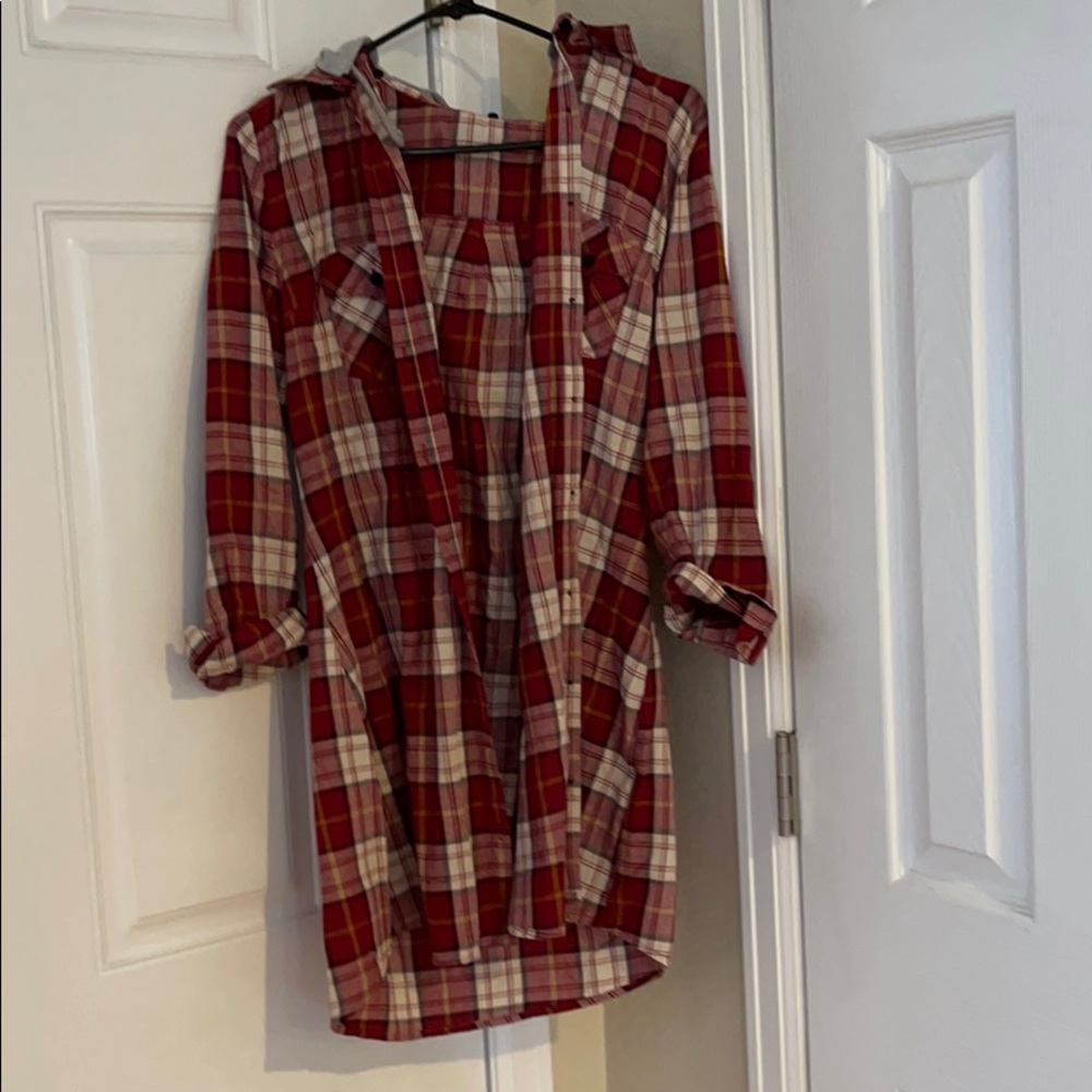 Light weight Flannel with hood
